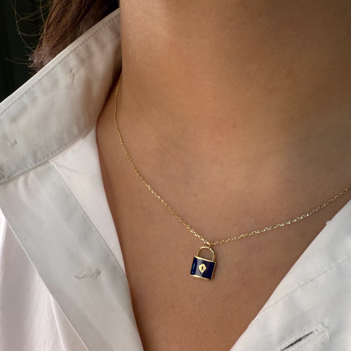 زنجیر وپلاک قفل آبی - تصویر 2